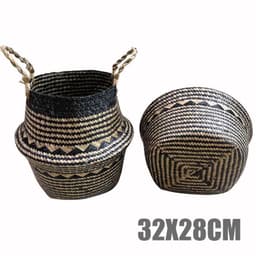 image-Home Furnishing Flower Baskets Straw Woven Gardening Straw Flower Baskets