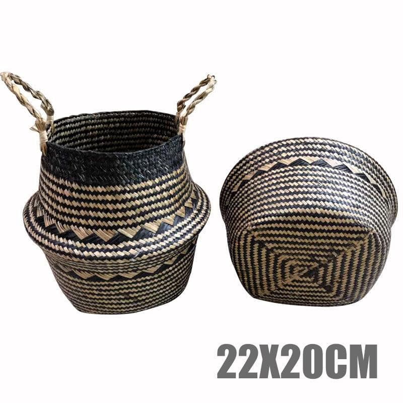image-Home Furnishing Flower Baskets Straw Woven Gardening Straw Flower Baskets