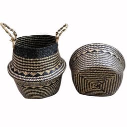 image-Home Furnishing Flower Baskets Straw Woven Gardening Straw Flower Baskets