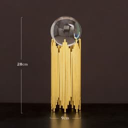 image-Nordic Light Luxury Metal Crystal Ball Ornaments Creative Home Decor Ornaments Abstract Shape Golden Iron Crafts Exquisite Gifts