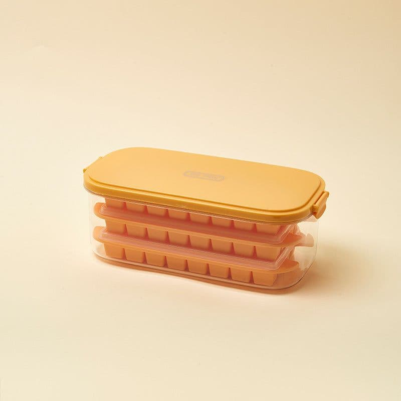 image-Silicone Ice Cube Mold Ice Tray Storage Box Refrigerator Ice Box
