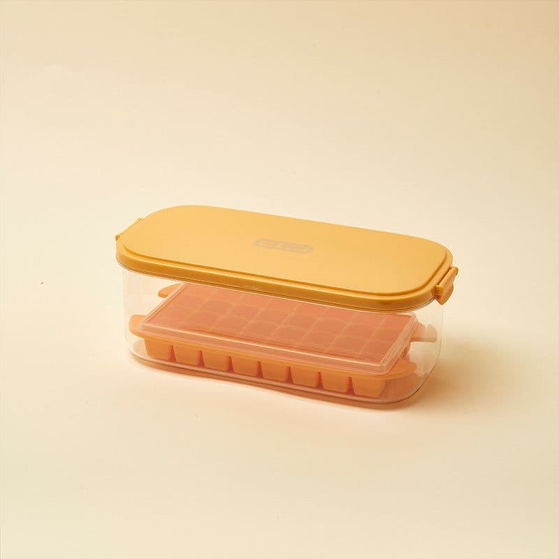 image-Silicone Ice Cube Mold Ice Tray Storage Box Refrigerator Ice Box
