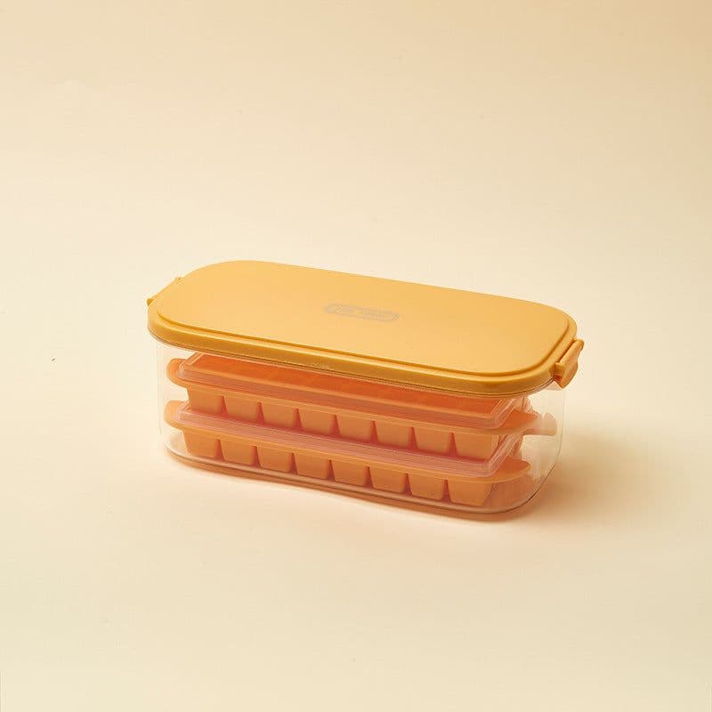 image-Silicone Ice Cube Mold Ice Tray Storage Box Refrigerator Ice Box