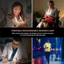 image-USB Dimmer Book Light Handsfree Led Neck Light Convenient Flexible Reading Lamp Novelty Touch Night Light Camping Flaslight