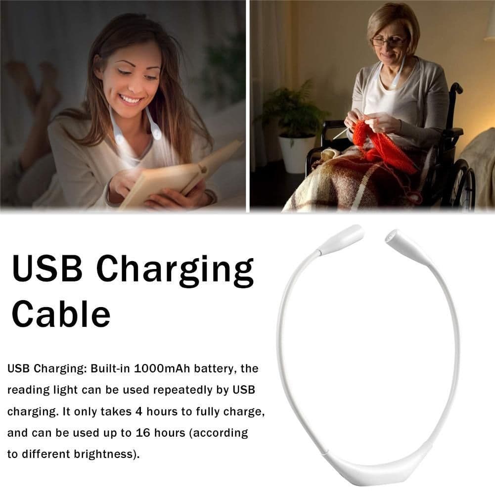 image-USB Dimmer Book Light Handsfree Led Neck Light Convenient Flexible Reading Lamp Novelty Touch Night Light Camping Flaslight
