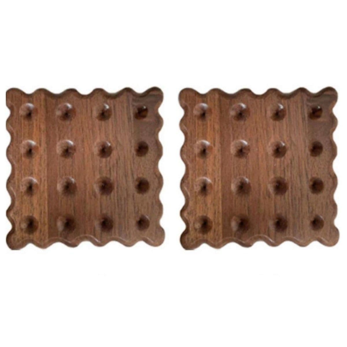 image-Solid Wood Coaster Ins Style Placemat Potholders Mat Insulation Wood Log Biscuit Coaster Photography Props Kitchen Table Agate
