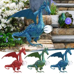 image-Resin Gardening Flying Dragon Holding A Ball Statue For Garden Decorations Gardening Decoration Art Crafts Home Ornaments