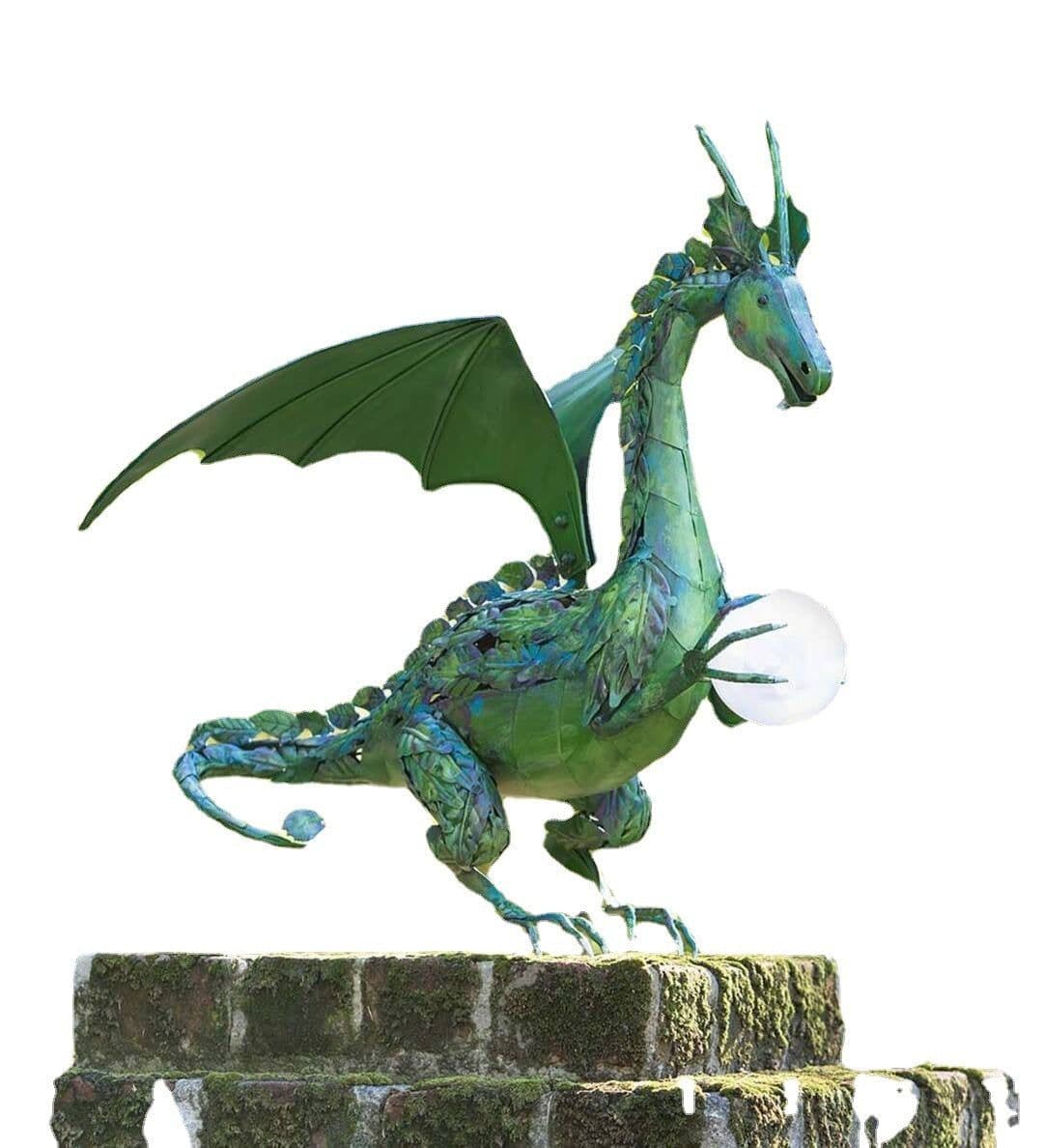 image-Resin Gardening Flying Dragon Holding A Ball Statue For Garden Decorations Gardening Decoration Art Crafts Home Ornaments