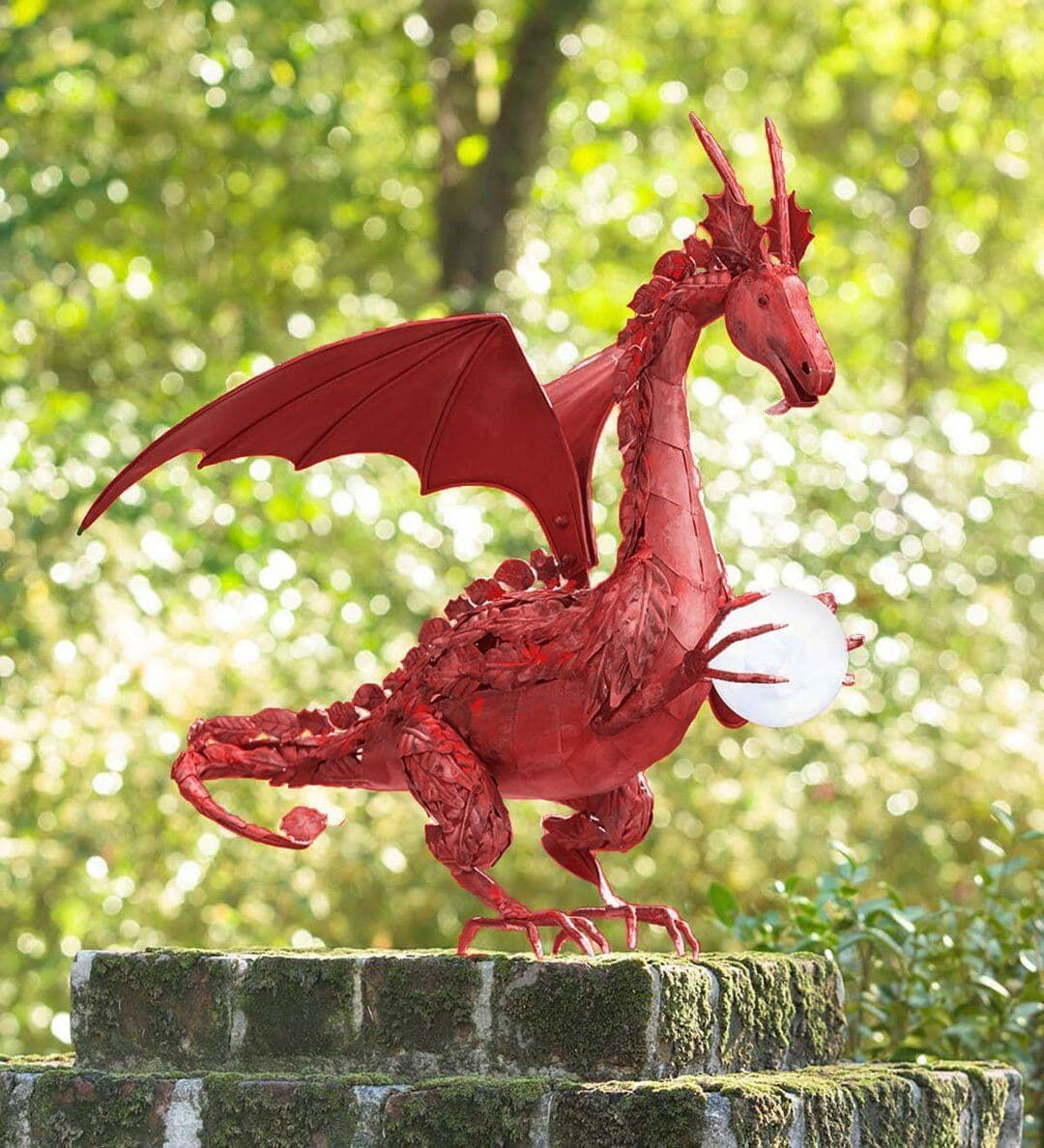 image-Resin Gardening Flying Dragon Holding A Ball Statue For Garden Decorations Gardening Decoration Art Crafts Home Ornaments