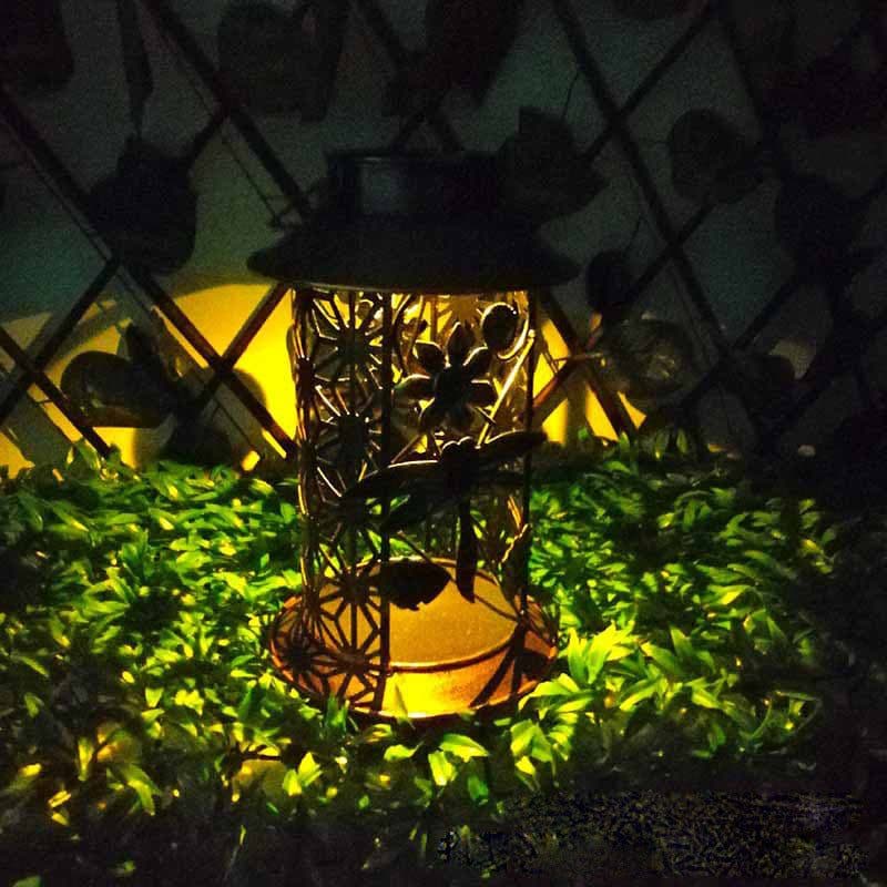 image-Iron Solar Lights LED Garden Lamp Table Lamp Solar Lantern For Walkway Garden Art Ornament