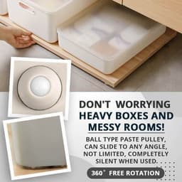 image-Caster Pulley 360 Degrees Universal Wheel Sticky Low-noise Storage Box Roller, Stainless Steel Pulley Plastic Box Skateboard