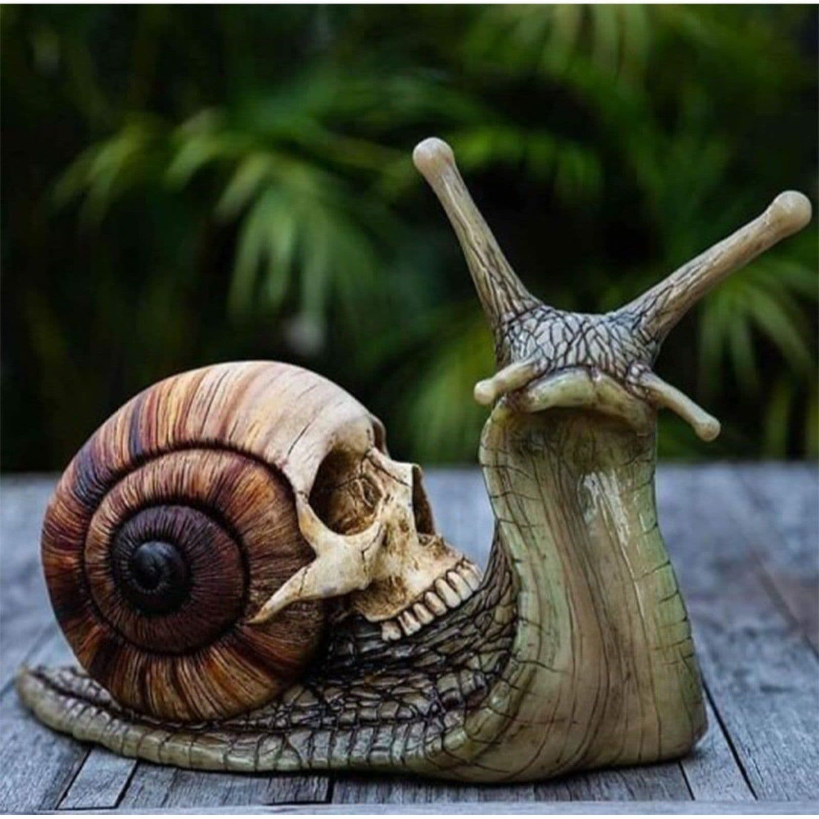 image-Snail Skull Sculpture Gothic Decoration Snail Statue Patio Snail Figurine Crafts Home Decoration Accessories Kawaii Room Decor