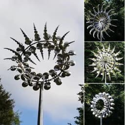 image-Unique And Magical Metal Windmill Outdoor Dynamic Wind Spinners Wind Catchers Exotic Yard Patio Lawn Garden Decoration