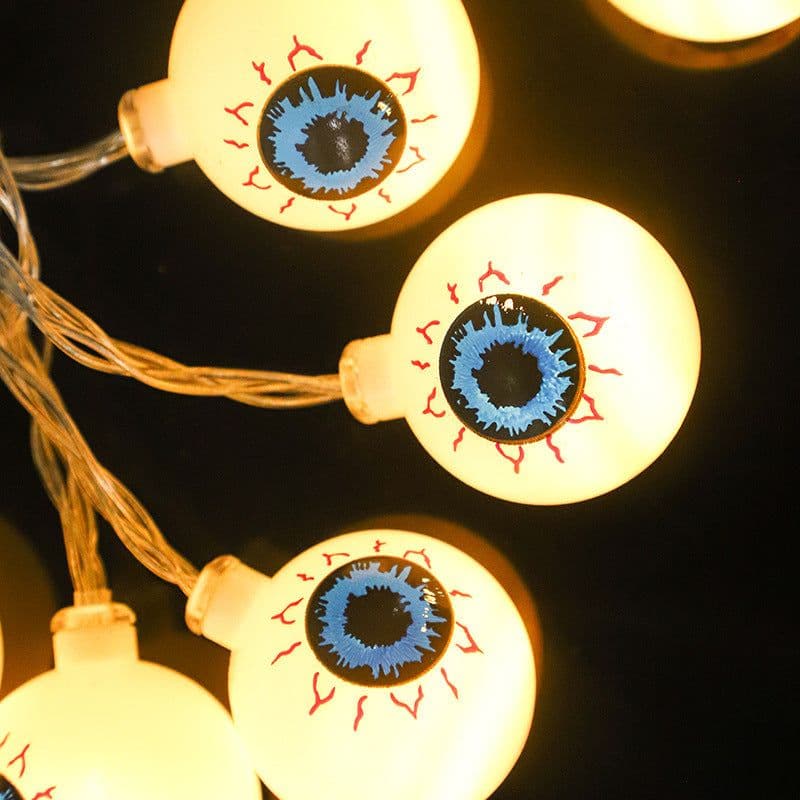 image-Halloween LED Eyeball Light String 10 Pcs LED Ghost Eye Light Warm Cold Colorful For Halloween Home Party Decor
