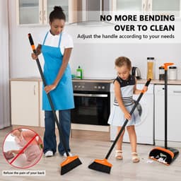 image-Stable Space-saving Broom And Dustpan For Office Classroom Home Kitchen Household Cleaning Tool