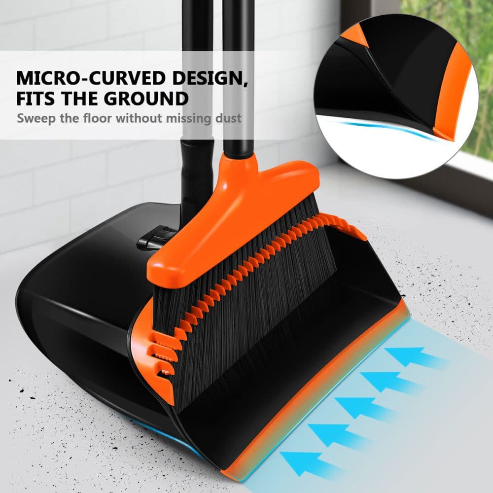 image-Stable Space-saving Broom And Dustpan For Office Classroom Home Kitchen Household Cleaning Tool
