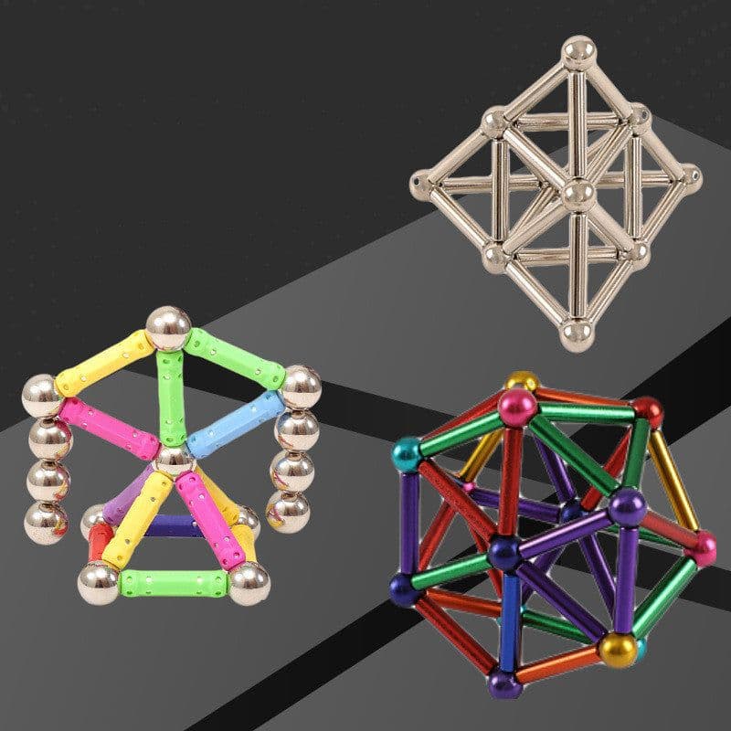 image-Buck Ball Magnetic Rod Magic Magnetic Iron Ball Combination Set 11M Building Blocks Assembling Educational Toys