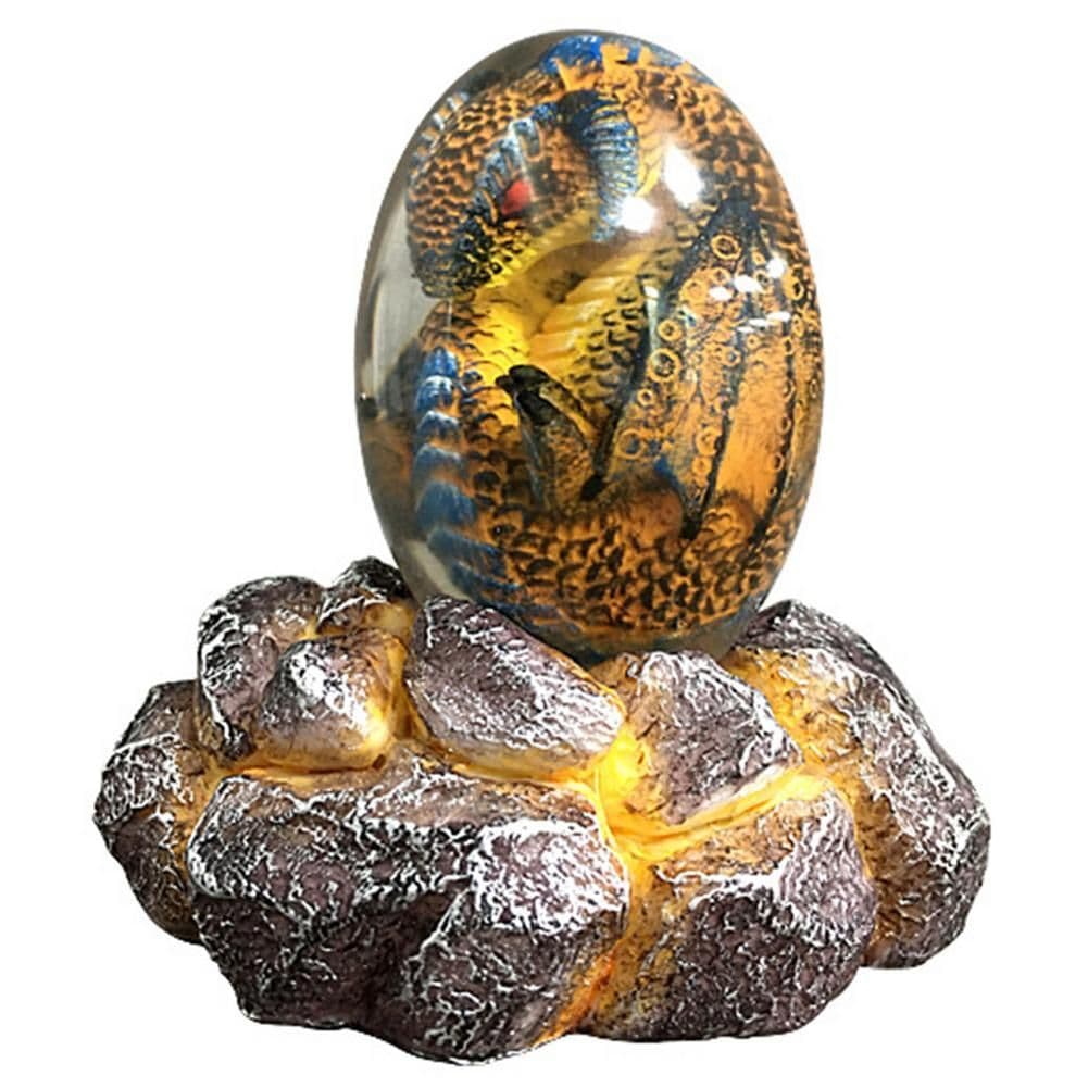 image-LED Lava Dragon Egg Ornamental Decor Dinosaur Egg Statue Resin Dragon Egg Crystal Minerale Gemstone Reiki Home Decor