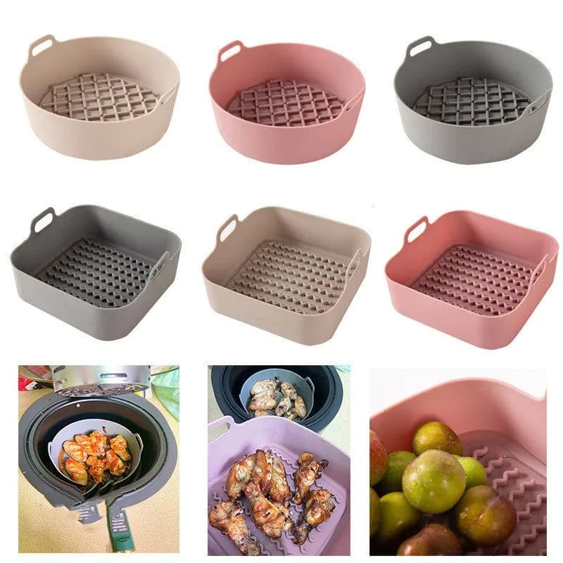 image-Air Fryer Silicone Pot Replacement Of Parchment Paper Liners No More Cleaning Basket After Using The Air Fryer Food Safe Air Fryers Oven Accessories