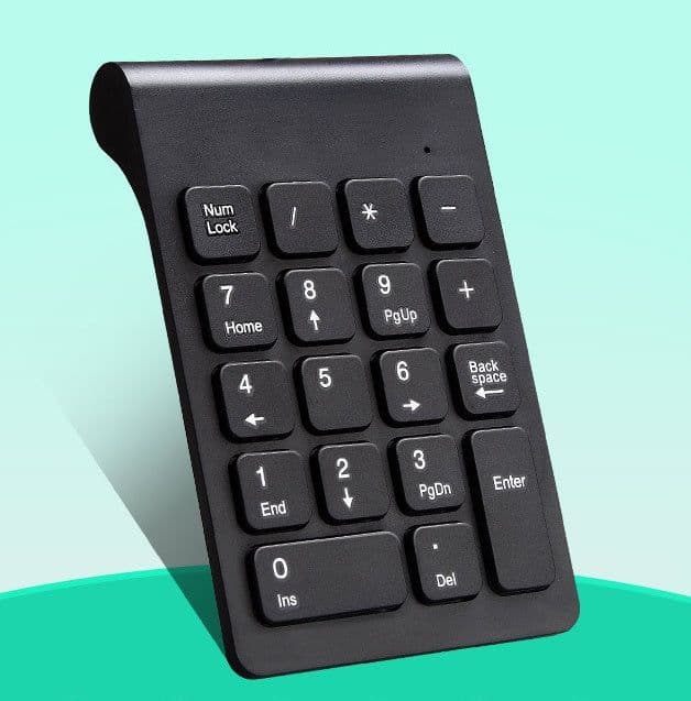 image-Digital Number Pad Bluetooth New Portable Mini Keypad USB PC Pad 18Keys For Office Accounting Teller Laptop PC WIN10 Keyboard