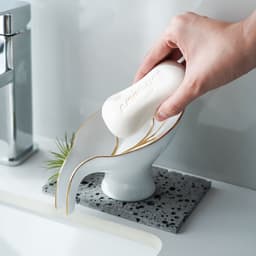 image-Ceramics Leaf Shape Soap Box Bathroom Soap Holder Dish Storage Plate Tray Bathroom Shower Supplies Bathroom Rack