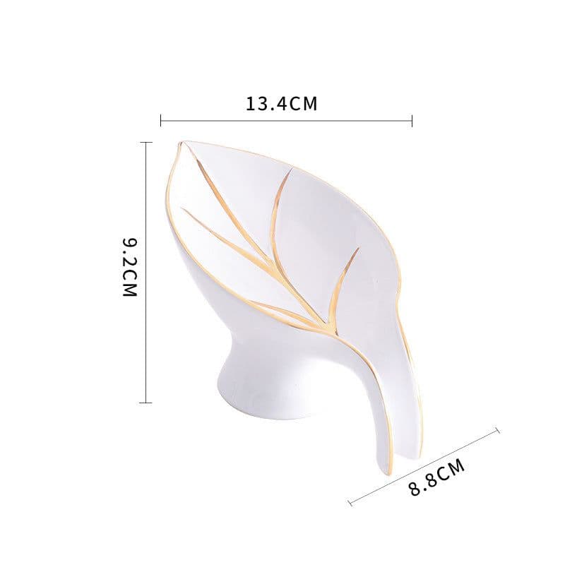 image-Ceramics Leaf Shape Soap Box Bathroom Soap Holder Dish Storage Plate Tray Bathroom Shower Supplies Bathroom Rack