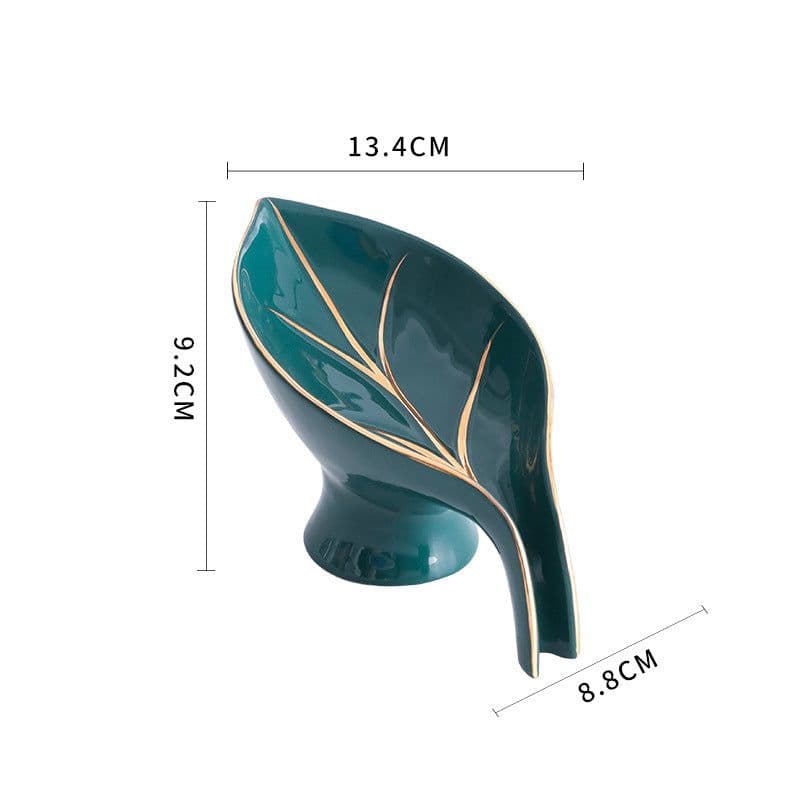 image-Ceramics Leaf Shape Soap Box Bathroom Soap Holder Dish Storage Plate Tray Bathroom Shower Supplies Bathroom Rack