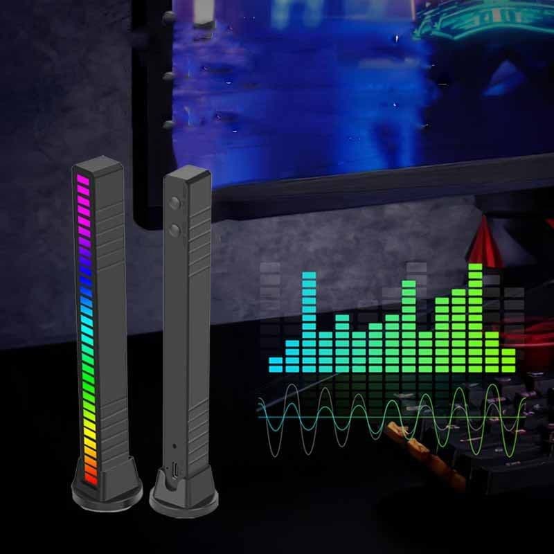 image-LED Strip Light Sound Control Pickup Rhythm Light Music Atmosphere Light RGB Colorful Tube USB Energy-Saving Lamp Ambient Light