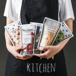 image-Food Storage Bag Zero Waste Reusable Ziplock Bags Cup Shape Silicone Bag Stand Up For Kitchen Cookie Candy Snack Baked Food