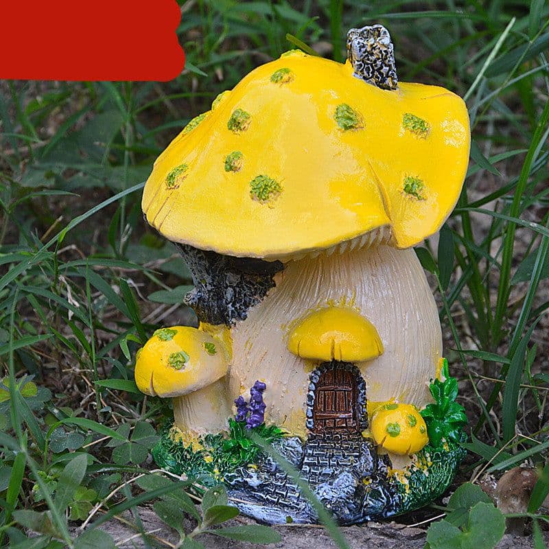 image-Mushroom House Decoration Resin Handicraft Gardening