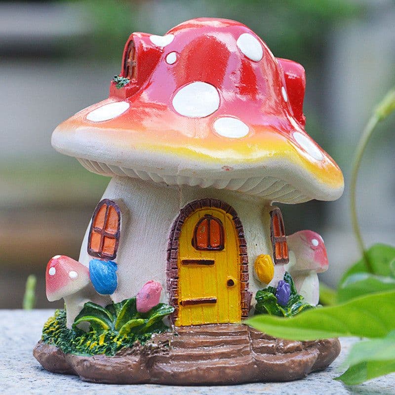 image-Mushroom House Decoration Resin Handicraft Gardening