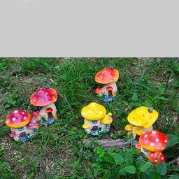 image-Mushroom House Decoration Resin Handicraft Gardening