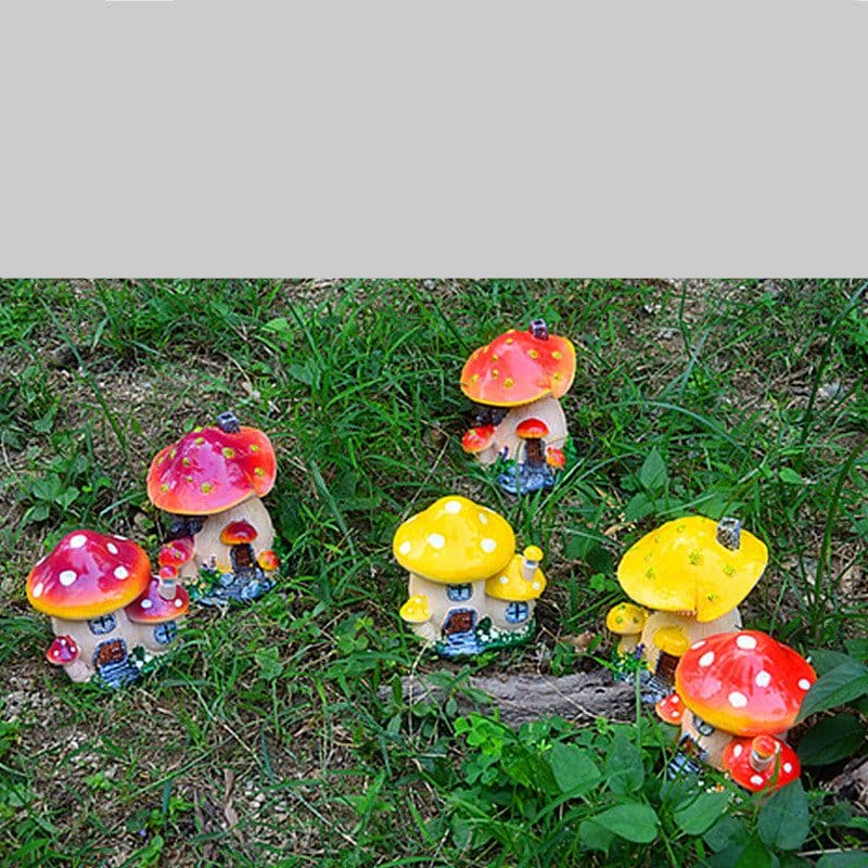 image-Mushroom House Decoration Resin Handicraft Gardening