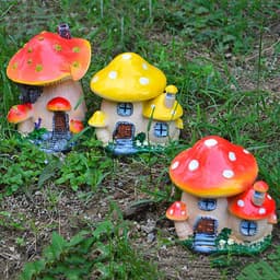 image-Mushroom House Decoration Resin Handicraft Gardening