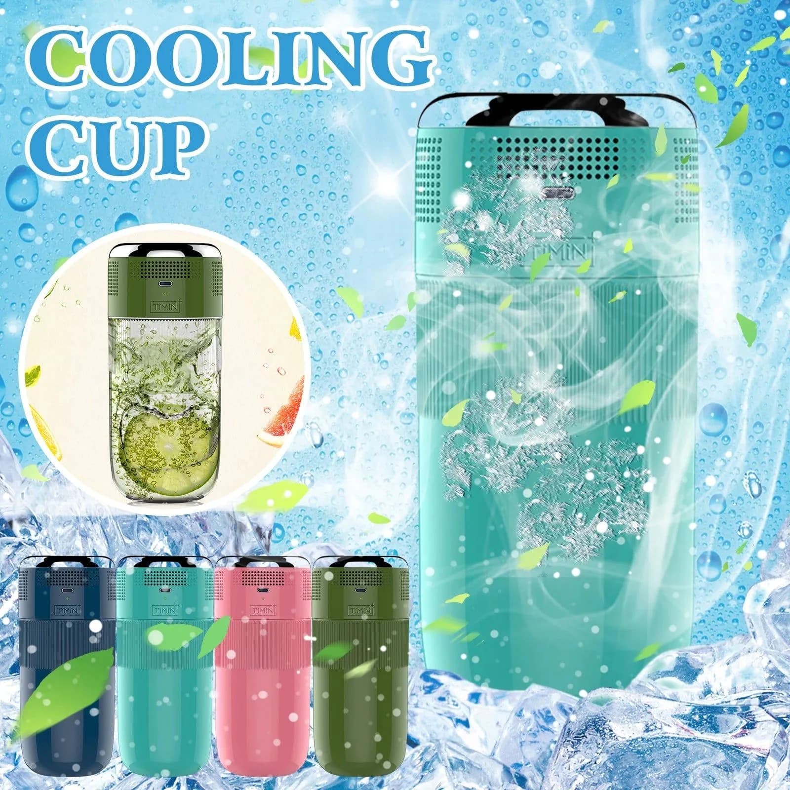 image-New Portable Fast Cooling Cup Mini Refrigerator USB Quick Freezing Outdoor Sports Cold Kettle Smart Car Drinks Cooler Water Cup