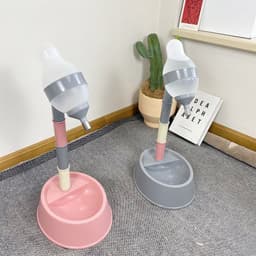image-Automatic Pet Water Dispenser Stand Feeder Bowl Adjusting Height Water Bottle Cat Dog Water Drinker Water Fountain Feeding