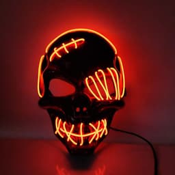image-Halloween Scary One-Eyed Pirate Mask Cosplay Led Mask Adult Glowing Mask EL Wire Light Up For Halloween Festival Party Bar