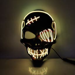 image-Halloween Scary One-Eyed Pirate Mask Cosplay Led Mask Adult Glowing Mask EL Wire Light Up For Halloween Festival Party Bar