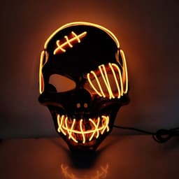 image-Halloween Scary One-Eyed Pirate Mask Cosplay Led Mask Adult Glowing Mask EL Wire Light Up For Halloween Festival Party Bar
