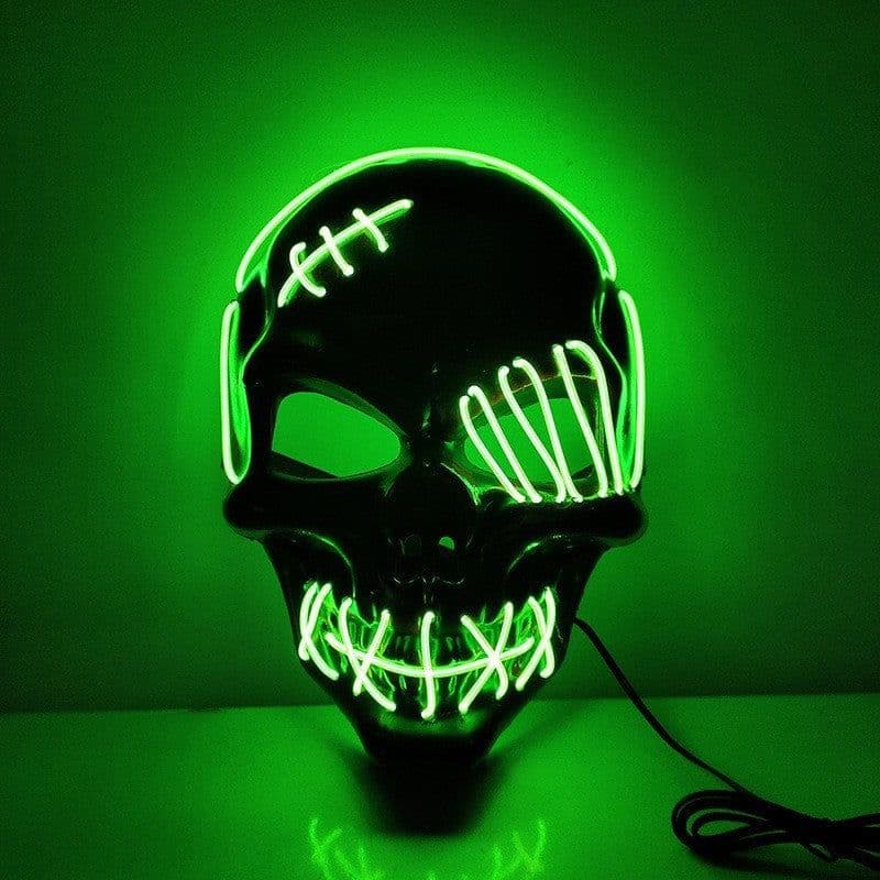 image-Halloween Scary One-Eyed Pirate Mask Cosplay Led Mask Adult Glowing Mask EL Wire Light Up For Halloween Festival Party Bar