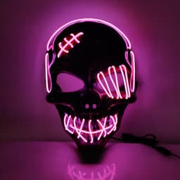 image-Halloween Scary One-Eyed Pirate Mask Cosplay Led Mask Adult Glowing Mask EL Wire Light Up For Halloween Festival Party Bar