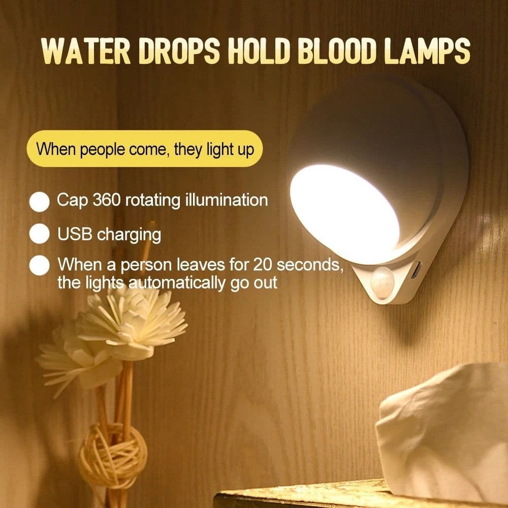 image-LED Smart Sensor Night Light 360 Degree Rotating Infrared Wireless USB Charging Outdoor Indoor Cabinet Aisle Staircase Wall Lamp
