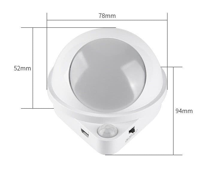 image-LED Smart Sensor Night Light 360 Degree Rotating Infrared Wireless USB Charging Outdoor Indoor Cabinet Aisle Staircase Wall Lamp