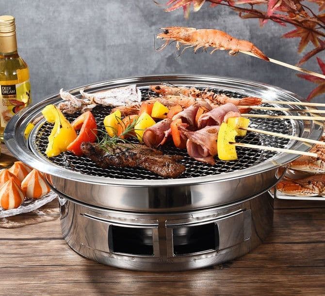 image-Korean Stainless Steel Charcoal Barbecue Grill For Consumer And Commercial Use