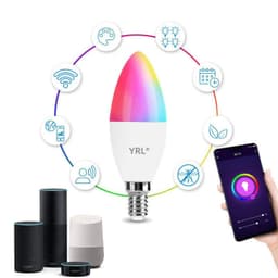 image-Smart WifI Led Lamp E14 RGB CW WW Led Bulb Dimmable 85-265V Voice Control Light Bulbs Alexa Google Home For Home Decorative