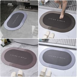 image-Bath Mat Entrance Door Mat Super Absorbent Bathroom Mats Quick Drying Bathroom Carpet Modern Simple Non-Slip Floor Mats Home