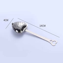 image-Stainless Steel Tea Filter With Chain Metal Herb Spice Strainer Spoon Heart Shaped Tea Infuser Seasoning Ball Teaware