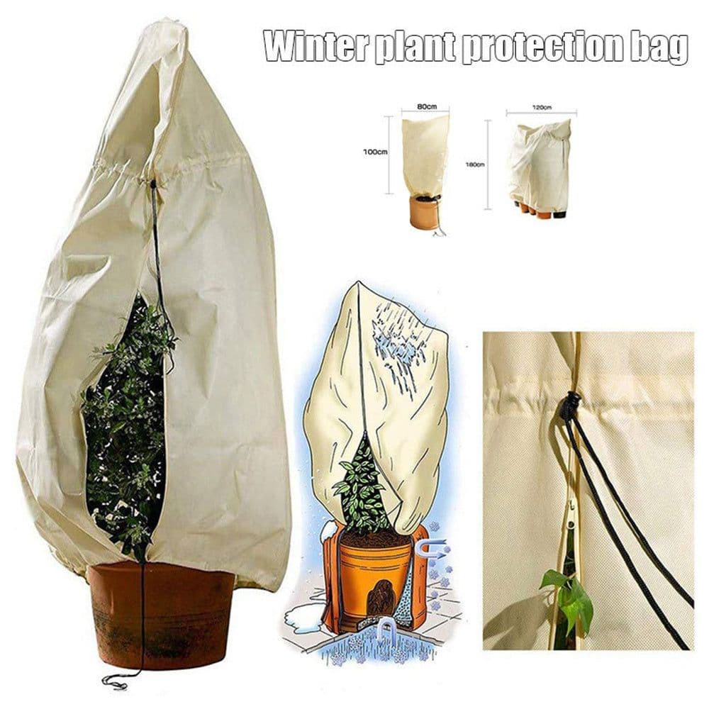 image-Plant Cover Winter Warm Cover Tree Plant Protecting Bag Nonwoven Frost Protection For Yard Garden Plants Small Tree Against Cold