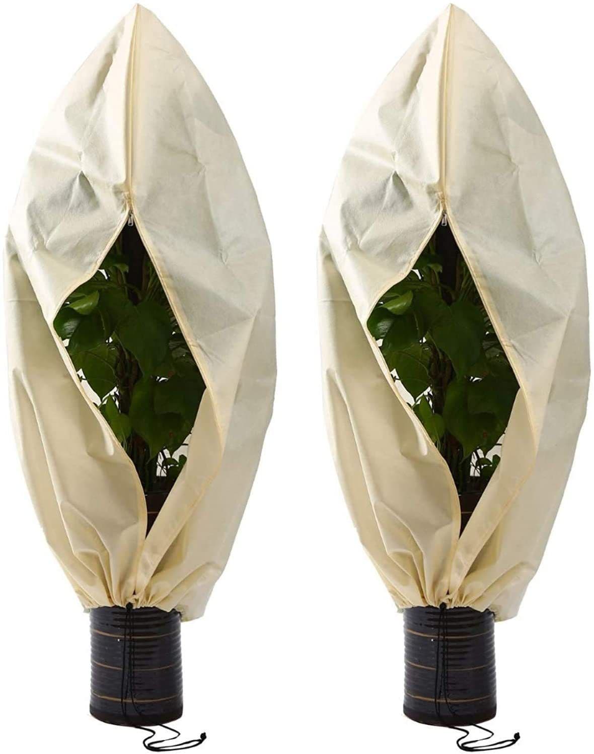 image-Plant Cover Winter Warm Cover Tree Plant Protecting Bag Nonwoven Frost Protection For Yard Garden Plants Small Tree Against Cold