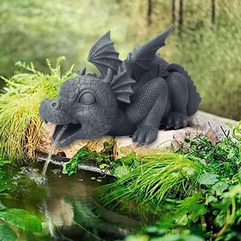 image-Creative Dinosaur Statue Cute Animals Resin Crafts Fountain Ornament For Home Garden Courtyard Decoration Xqmg Garden Statues